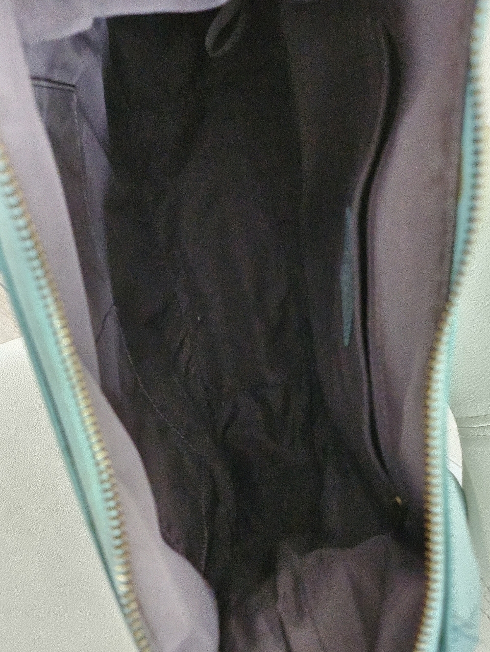 Fossil Leather Crossbody Bag Blue Teal Shoulder Purse Gold Chain Strap Medium. - Picture 11 of 16